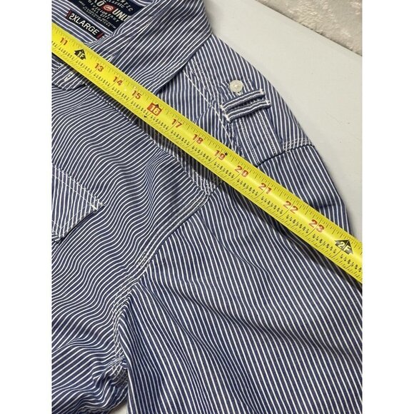 ECKO UNLTD Men’s 2XL Striped Button Up Shirt Blue Short Sleeve - Picture 8 of 8